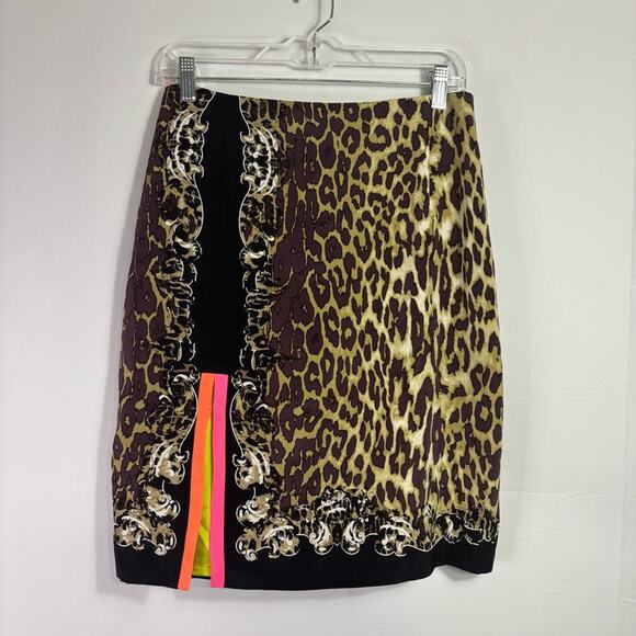 Elie Tahari Funky Tan and Brown Animal Print Pencil Skirt Size 8 KK0702 - Picture 2 of 8